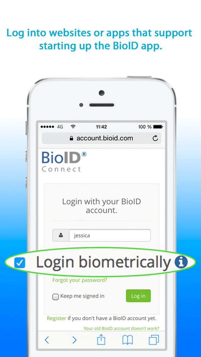 Biometric login face recognition app