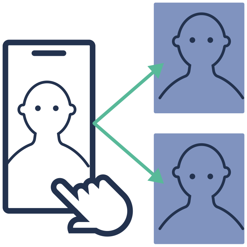 kyc verification with biometrics of two selfies